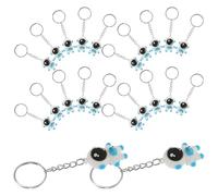 SHINEOFI 24pcs Cute PVC Astronaut Keychain Party Favors, Mini Blue Spaceman Key Rings for Birthday , School Rewards, and Bag Accessories