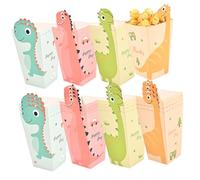 SHINEOFI 24pcs Dinosaur Popcorn Boxes for Birthday Party, Cartoon Popcorn Containers with 4 Designs, Party Treat Snack Paper Buckets for Movie Nights and ’s Events