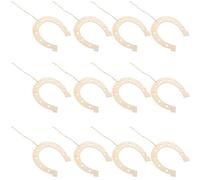 SHINEOFI 24pcs DIY Horseshoe Shape Wood Chips Unfinished Wooden Cutouts with Smooth Surfaces and Khaki Colour for Hand-Painted Craft and Birthday Decorative Art Piece