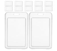 SHINEOFI 24pcs Id Card Sleeve Plastic Hard Shell Protector for School Id Access Bus Commute Vertical Display Storage Case