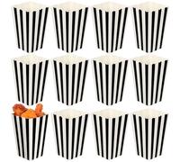 SHINEOFI 24Pcs Movie Night Popcorn Paper Boxes Buckets, Striped Popcorn Containers Food Service Holders for Movie Theater Wedding Party Use