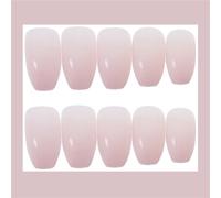 SHINEOFI 24pcs Pink Artificial Fingernails for Women, Easy to Apply Plastic False Nail Tips, Fit Most Nail Types, for Wedding and Dating