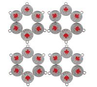 SHINEOFI 25pcs Canada Maple Leaf Keychain Charms Silver Alloy Lightweight Sweat Resistant Pendants for Bracelets and Outdoor Activities DIY Jewelry Souvenirs