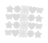 SHINEOFI 25pcs Plastic Grid Canvas Piece for DIY Hand Weaving Hearts Stars Flowers Butterflies Shapes, Versatile Embroidery Canvas Suitable for Family Activities, Featuring 14 Count Cross