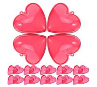 SHINEOFI 25Pcs Red Heart-Shaped Acrylic Plastic Fillable Boxes 65X63X37Mm for Valentine’S Day Party Prize Candy Holder and Wedding DIY Decorations