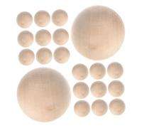 SHINEOFI 25pcs Round Wood Beads No Unfinished Wooden Balls for Crafts DIY Home Decoration Multipurpose Solid Wood Spheres for Rustic Art Projects and Holiday Displays