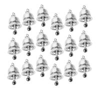 SHINEOFI 25pcs Rustic Metal Alloy Bells for Jewelry Making Small Vintage Pendant Charms for DIY Bracelets Necklaces Wind Chimes and Pet Collar Decorations with Melodious Sound