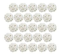 SHINEOFI 25pcs White Wood Rattan Balls Aromatherapy Fragrance Diffuser DIY Craft Materials for Home Decoration and Vase Fillers, for Aromatherapy and Table Display