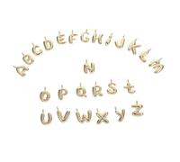 SHINEOFI 26pcs Alphabet Initial Charms Double-sided Letter Necklace Charms for Women Mini Plated Alphabet Jewelry Name Pendant Dainty Fashion Accessories