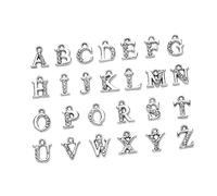 SHINEOFI 26Pcs Decorative Alphabet Pendants Alloy Rhinestone Letter Charms for DIY Jewelry Making Lightweight English Pendants for Women Craft Accessories