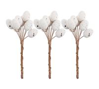SHINEOFI 27pcs Artificial Easter Egg Stems Speckled White Easter Egg Ornaments Floral Arrangement Branches Spring Home Decoration