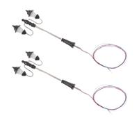 SHINEOFI 2pcs 1:100 Scale Dual Head LED Street Lights Model for Sand Lamp Table Models and Dollhouse, Energy Efficient Plastic and Metal Miniature Lamps for Indoor Party Decorations