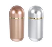 SHINEOFI 2pcs 10ml Plastic Pill Bottles with Caps, Portable Mini Medicine Organizer for Travel, Small Empty Pill Container for Capsules and Powder, Medication Storage Jars in Gold
