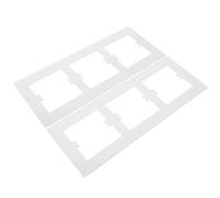 SHINEOFI 2Pcs 3-Gang Electrical Receptacle Wall Plate Cover White 86 Type Socket Surround Switch Panel for Home and Office Renovation