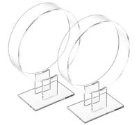 SHINEOFI 2pcs Acrylic Headband Holder Stand for Hairband Organizer, Hair Accessories Display Rack for Home and Boutique Use, Circular Headpiece Storage