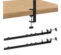 SHINEOFI 2pcs Adjustable Over Table Pegboard Hooks Stand, Tool Board Hooks for Home Office Organization, Easy Install Workbench Storage, Black