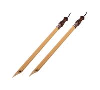 SHINEOFI 2pcs Bamboo Calligraphy Cane Pens with Left Right and Flat Nibs Sturdy Handcrafted Bamboo Dip Pens for Tibetan Writing Drawing Painting for Office and School Use
