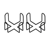 SHINEOFI 2pcs Black Iron Coaster Rack Set with Holder, Kitchen Cup Mat Storage Organizer for Countertop and Cabinet, 11.4x11.4x5.2cm Placemat Holder for Home Kitchen