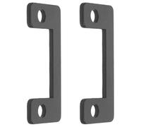 SHINEOFI 2pcs Black Iron Door Jamb Strike Plates Quick Locking and Universal Compatibility for Office and Residential Doors Featuring Modern Aesthetics and Sl esign