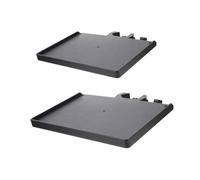 SHINEOFI 2pcs Black Microphone Sound Card Tray with Higher Edges Design, Multifunctional Storage Holder Made of Plastic and Stainless Steel for Mic Stand Clip and Live Broadcast Use