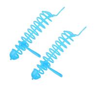 SHINEOFI 2pcs Blue Hollow Basket Parrot Feeding Basket with Hanger for Budgie and Parakeet, Plastic Millet Holder for Bird Cage, Easy Cage Attachment and Stimulating Foraging Feeder