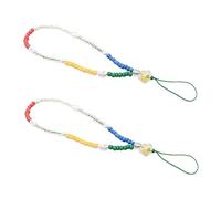 SHINEOFI 2Pcs Bohemia Style Beaded Phone Wrist Strap Lost Mobile Charm Lanyard for Smartphones Durable Hanging Chain for Keys Cameras Players Women and Friends
