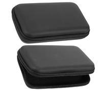 SHINEOFI 2pcs Cable Case Electronics Pouch Travel Cord Organizer Eva Material Multi-partition Design Multiple Pockets Stylish Simple Design Black for Travel