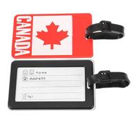 SHINEOFI 2pcs Canada Flag Luggage Tags for Suitcases, Travel Luggage Labels with Sturdy and Firm PVC Material, Not Easy to Break, for Travel and Bus Card Holder Use