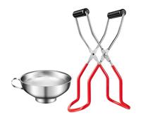 SHINEOFI 2pcs Canning Jar Lifter Tongs Set with Anti-Skid Silicone Grip, Heat-Resistant Bottle Clamp for Safe Glass Jar Handling, Kitchen Tool for Preserving and Canning Tasks