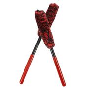 SHINEOFI 2Pcs Car Wheel Cleaning Brushes Set, Medium and Small Red Microfiber Tire Brushes for Auto Detailing, Tyre Shine Applicator and Rim Cleaner Tools for Professional Car Care