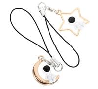 SHINEOFI 2Pcs Cartoon Astronaut Phone Strap Pendant Cute Star Moon Phone Hanging Decor Keychain Charm for Mobile Cases Accessories
