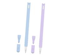 SHINEOFI 2pcs Cartoon Cat Head Shaped Silicone Pen Cap Case Cover Compatible with Pencil Gen for Tablet Writing