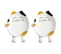 SHINEOFI 2pcs Cartoon Ceramic Pot Lid Stand and Spoon Rest with Chopstick Holder, Creative Kitchen Utensil Rack for Ladles and Spatulas, Kitchen Countertop Cooking Accessory Random Color