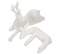 SHINEOFI 2pcs Ceramic Mini Deer Figurines White Porcelain Tea Pet Ornaments Vivid Animal Desktop Decoration Eco-friendly Ceramic Crafts for Home and Office Adornment