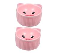 SHINEOFI 2pcs Ceramic Pet Bowl for Hamsters and Animals Smooth Surface Feeding Dish with Anti-spill Design Practical Food Storage Container Matching Home