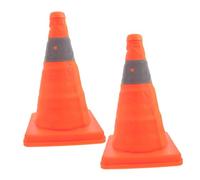 SHINEOFI 2Pcs Collapsible Reflective Traffic Safety Cones Multi-purpose Road Warning Cones with Plastic Construction for Traffic Control and Road Safety