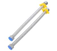 SHINEOFI 2pcs Corrugated Water Pipe Hose Hot Water Heater Installation Kit Heater Corrugated Pipe Vent Line Silver Stainless Steel