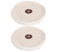 SHINEOFI 2Pcs Cotton Polishing Buffing Wheels 144Mm Outer Diameter 12Mm Arbor Hole for Grinder - Metal, Wood, Ceramic Jewelry Finishing Wheel Set for Bench Grinder and Drill