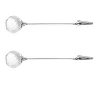 SHINEOFI 2pcs Crystal Ball Memo Holders Iron Crocodile Clips for Office and Meetings, Secure Display and Firm Grip Table Number Clips and Photo Holders, Stylish Elegant Desk Accessories