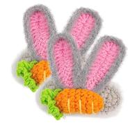 SHINEOFI 2pcs Cute Knitted Bunny Ear Hair Clips for Girls Sweet Barrettes for Parties and Special Occasions Adorable Diy Plush Accessories for Women and Toddlers