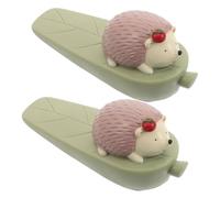 SHINEOFI 2pcs Cute PVC Animal Door Stoppers Hedgehog Design Decorative Anti-Collision Door Wedges for Indoor Home Office Safety Protection