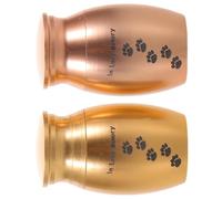 SHINEOFI 2pcs Dog Ashes Urn Small Memorial Box Paw Print Design for Pet Remains Cremation Keepsake Holder for Puppy and Cat Hair Storage