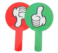 SHINEOFI 2pcs Double-sided Cardboard Voting Paddles with Handle Thumbs up Thumbs down Classroom Hand Signals for Student Assessment and Interactive Teaching Tools
