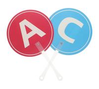 SHINEOFI 2PCS Double-Sided Letter Voting Paddles for Classroom Use, Handheld Answer Signs Alphabet Letters A-D, Teacher-Student Interaction Game Boards for Primary School English Teaching