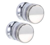 SHINEOFI 2pcs Double Sided Round Shower Door Knob Aluminium Alloy Silver | Single Hole Fitting for 6-18mm Glass, Smooth Finely Sanded Finish, Silicone Protection, Ergonomic Grip