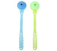 SHINEOFI 2pcs Dual-Head Massage Hammer Stick for Feet and Muscle Tissue with Good Toughness Plastic Body Massager Tool as Gift for Aged Grandparents Random Color
