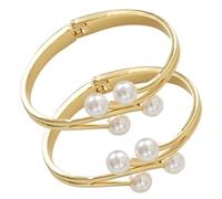 SHINEOFI 2pcs Elegant Metal Curtain Tie Backs with Pearl Decor Alloy Curtain Clips No-drill Home Window Buckles for Living Bedroom Office Drapes