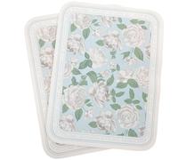 SHINEOFI 2pcs European Style Floral Leather Placemats for Dining Table, Waterproof and Oil-resistant High Temperature Resistance, for Home and Hotel Table Decoration