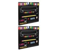 SHINEOFI 2pcs First and Last Day of School Chalkboard Signs for - Reusable Black Erasable Back to School Board - Kindergarten and Preschool Memory Photo Props