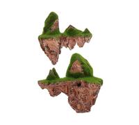 SHINEOFI 2pcs Floating Fish Tank Decorations Natural Mountain Shape Moss Rock Aquarium Ornaments with Suction Cup Easy Installation for Tropical and Freshwater Landscaping